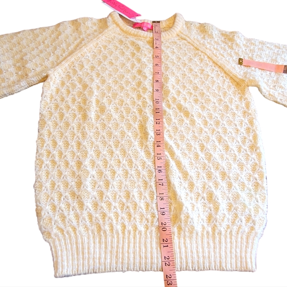 NWT Lilly Pulitzer Corabelle Crewneck Honeycomb Knit Sweater Coconut Cream Small - Picture 13 of 16